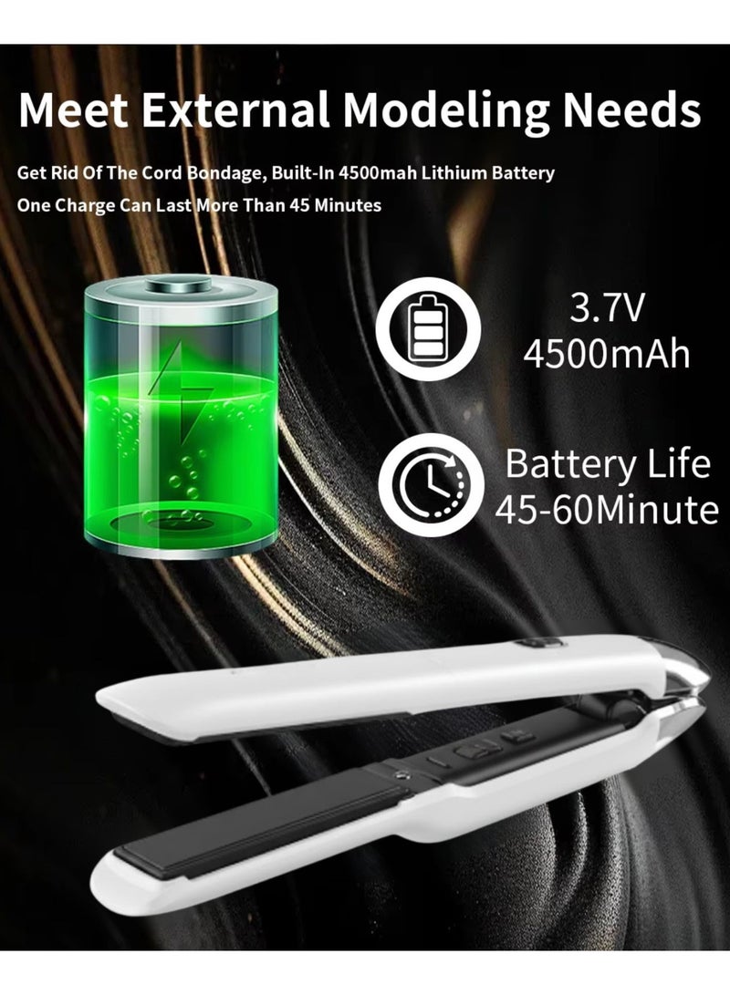 سولاري مكواة فرد الشعر اللاسلكية (EPS890) – مكواة فرد الشعر اللاسلكية المحمولة 2 في 1 ومكواة تجعيد الشعر، 220 جرام، خفيفة الوزن للغاية للسفر مع تسخين سريع PTC، 3 أوضاع لدرجة الحرارة وألواح سيراميك عائمة (أبيض) - Image 5